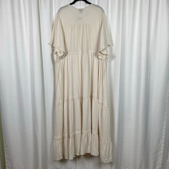 Torrid Whisper White Cream Gauze Y Neck Maxi Dress Sz.4 NWT - Picture 11 of 16